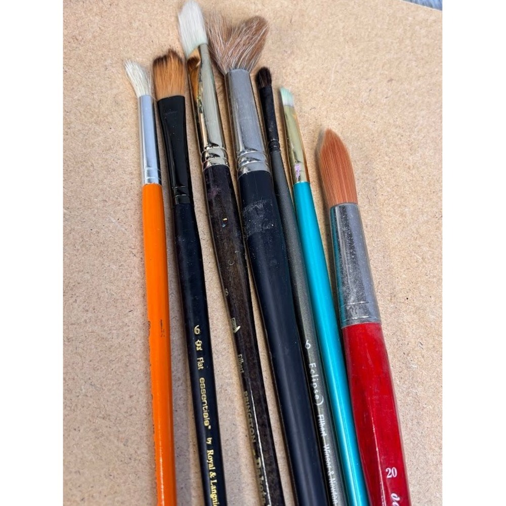 Artist Paint Brush Lot Da Vinci Winsor & Newton Princeton Grumbacher 7pc Set